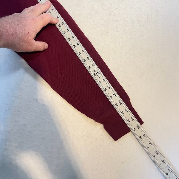 Polo Ralph Lauren Long Sleeve Shirt Men 2XL Waffle Knit Burgundy White Pony Logo - Picture 8 of 9